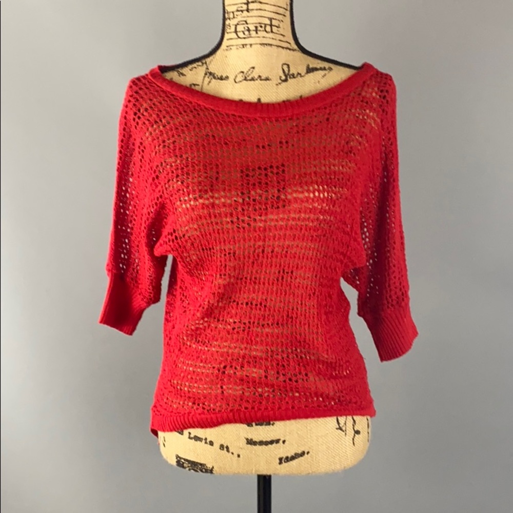 Red Knit Top